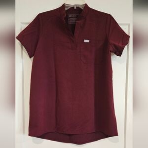 Figs Maternity Scrub Top Burgundy